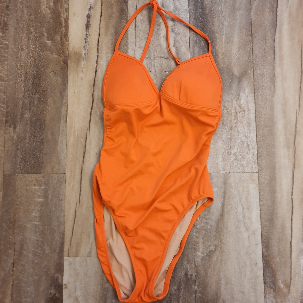 J.Crew Orange One Piece Swimsuit 10 Long